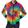 Pattern Print Tie Dye Mens Bomber Jacket