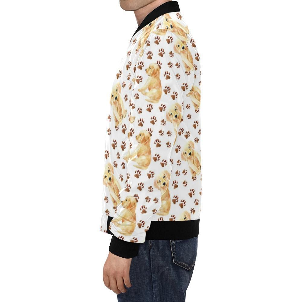Paw-Golden-Retriever-Pattern-Print-Mens-Bomber-Jacket-1