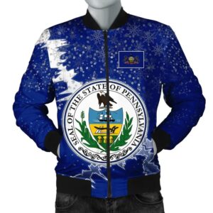 Pennsylvania Christmas Coat Of Arms Men Bomber Jacket  X Style J78 Bomber Jacket