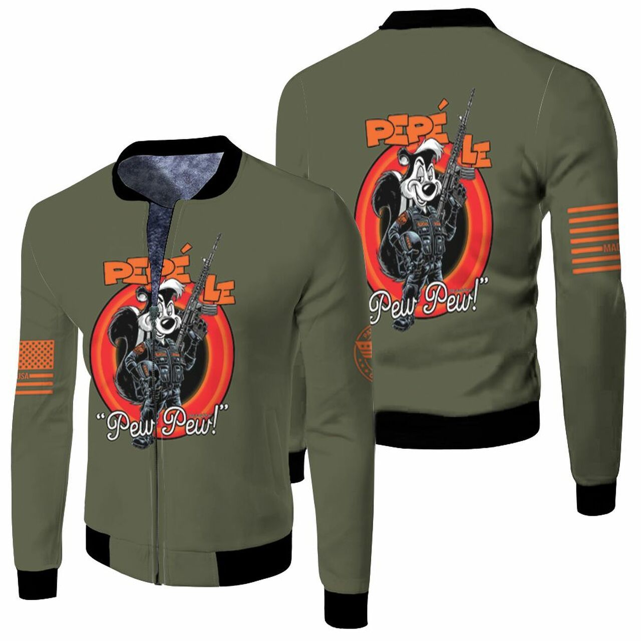 Pepe Le Pew Pew Pew For Lovers 3D T Shirt Hoodie Sweater Bomber Jacket Model 4697 Bomber Jacket Pepe Le Pew Pew Pew For Lovers 3D T Shirt Hoodie Sweater Bomber Jacket Model 4697 Bomber Jacket