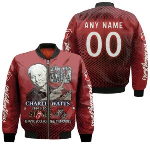 Personalized #00 Charlie Watts 1941 2021 Drummer Of Stones Rockn Roll Band Thank You For The Memories gift for Rolling Stones fans Bomber Jacket