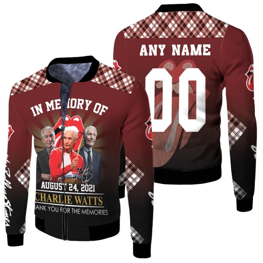 Personalized #00 In Memory Of August 24 2021 Charlie Watts Rolling Stones Thanks For The Memories gift for Rolling Stones fans Bomber Jacket Personalized #00 In Memory Of August 24 2021 Charlie Watts Rolling Stones Thanks For The Memories gift for Rolling Stones fans Bomber Jacket