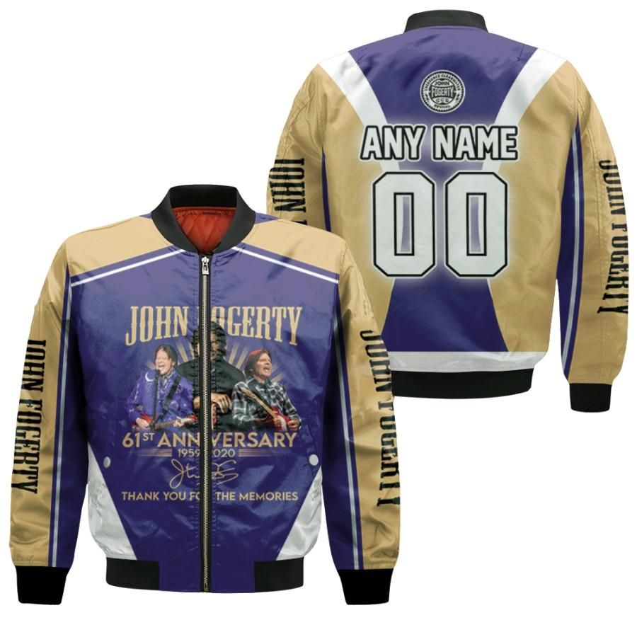 Personalized #00 John Fogerty 61st Anniversary 1959 2020 Signed Thank You For Memories gift for John Forgerty fans Bomber Jacket Personalized #00 John Fogerty 61st Anniversary 1959 2020 Signed Thank You For Memories gift for John Forgerty fans Bomber Jacket