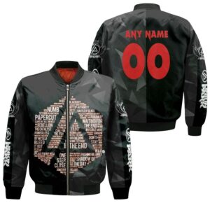 Personalized #00 Linkin Park Papercut Faint One Step Closer Shadow Of The Day Famous American Rock Band gift for Linkin Park fans Bomber Jacket