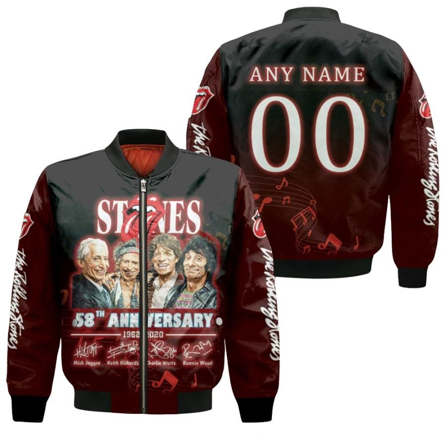 Personalized #00 The Rolling Stones 58th Anniversary 1962 2020 Member Band Signed Song Lyrics gift for Rolling Stones fans Bomber Jacket Personalized #00 The Rolling Stones 58th Anniversary 1962 2020 Member Band Signed Song Lyrics gift for Rolling Stones fans Bomber Jacket