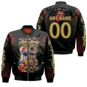 Personalized #00 The Rolling Stones No Filter Tour 2019 Please You Hope You Guess Guitar gift for The Rolling Stomes fans Bomber Jacket