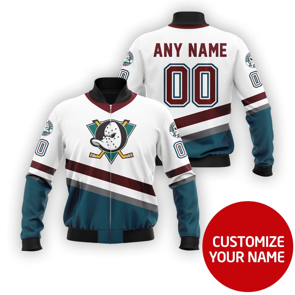 Personalized Anaheim Ducks Nhl Custom Bomber Jacket Personalized Anaheim Ducks Nhl Custom Bomber Jacket