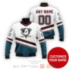 Personalized Anaheim Ducks Nhl Custom White Blue Bomber Jacket