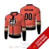 Personalized Anaheim Ducks Nhl Orange Black Custom Bomber Jacket