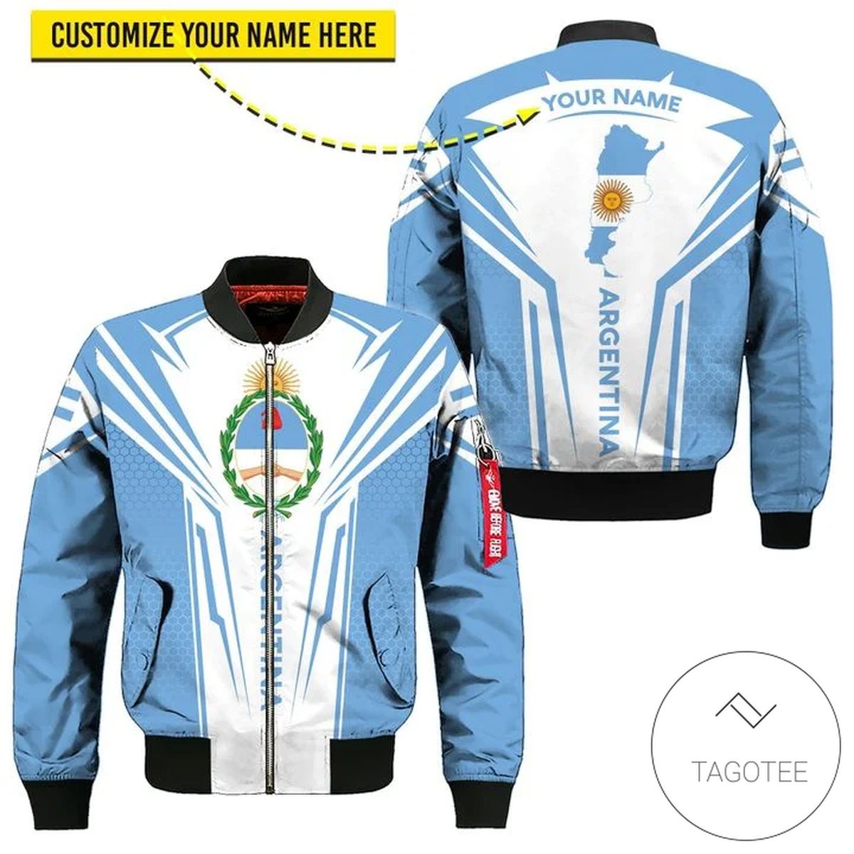 Personalized Argentina Map 3D Bomber Jacket Personalized Argentina Map 3D Bomber Jacket