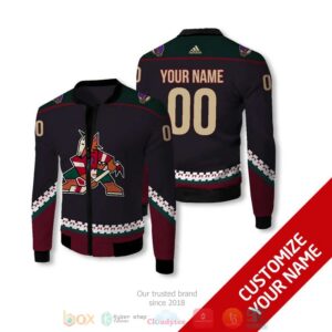Personalized Arizona Coyotes Nhl Dark Purple Custom Bomber Jacket