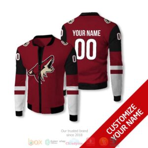 Personalized Arizona Coyotes Nhl Dark Red Custom Bomber Jacket