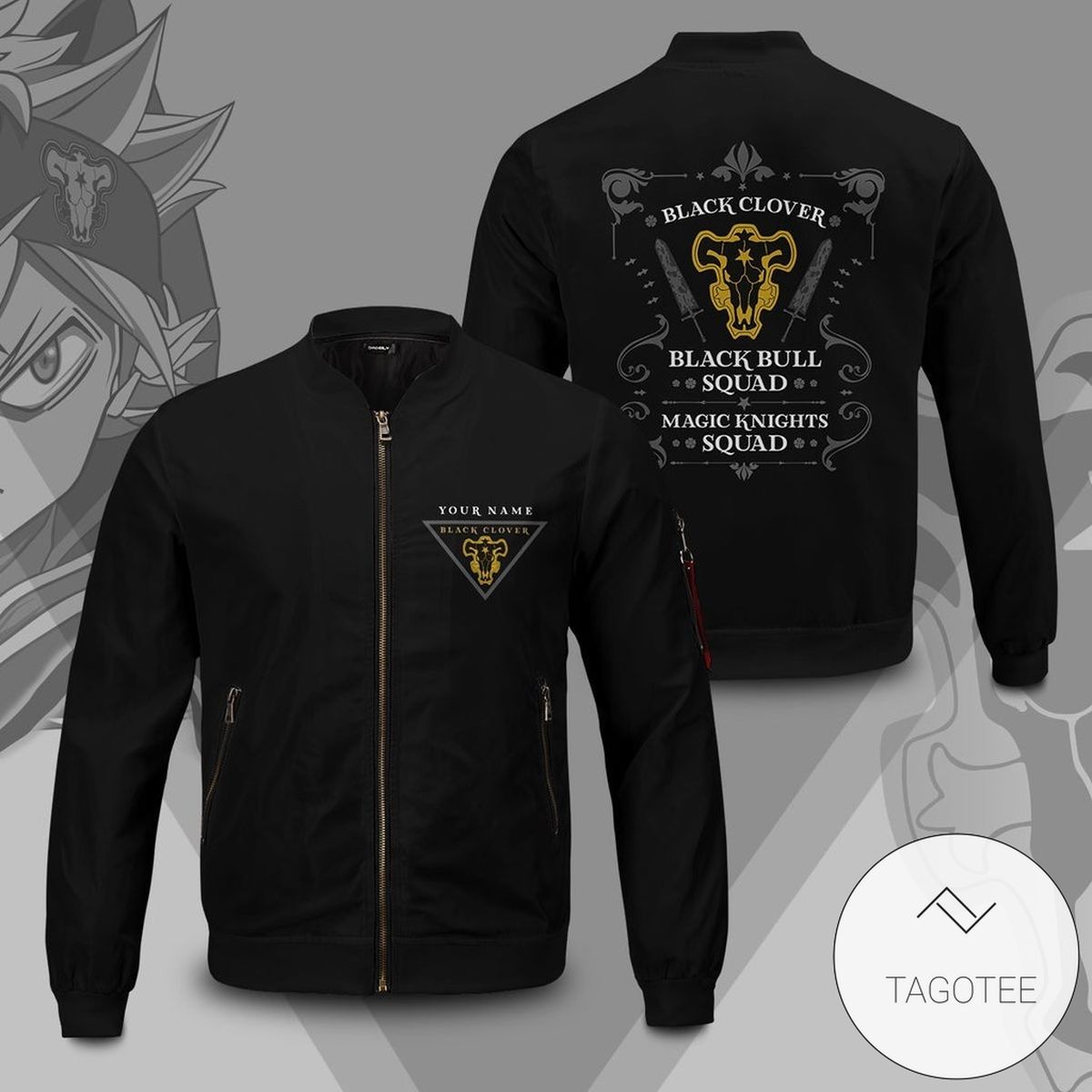 Personalized Black Bull Squad Bomber Jacket Personalized Black Bull Squad Bomber Jacket