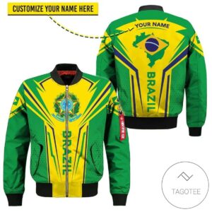 Personalized Brazil Map 3D Bomber Jacket