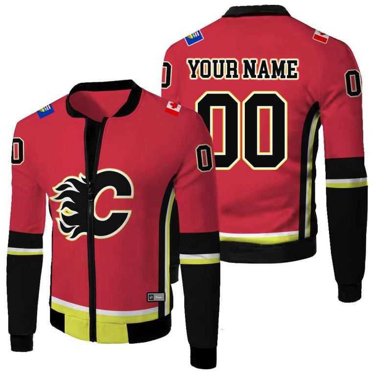 Personalized-Calgary-Flames-Nhl-Red-Custom-Bomber-Jacket-1