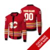 Personalized Calgary Flames Nhl Red Yellow Custom Bomber Jacket