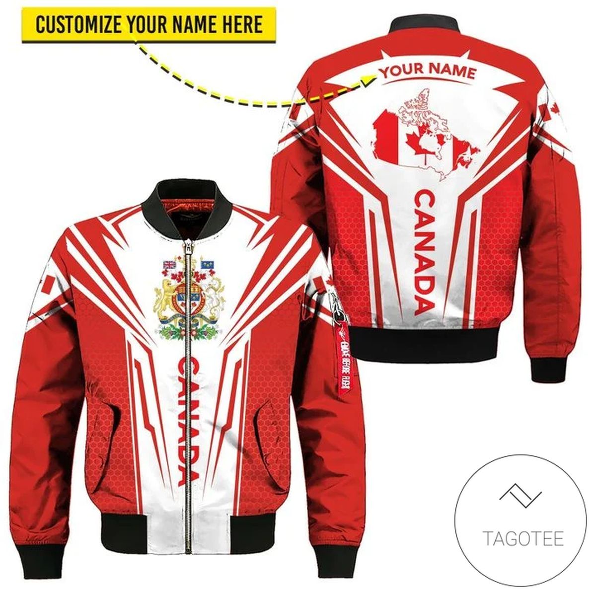 Personalized Canada Map 3D Bomber Jacket Personalized Canada Map 3D Bomber Jacket