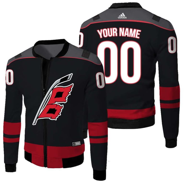 Personalized-Carolina-Hurricanes-Nhl-Black-Custom-Bomber-Jacket-1