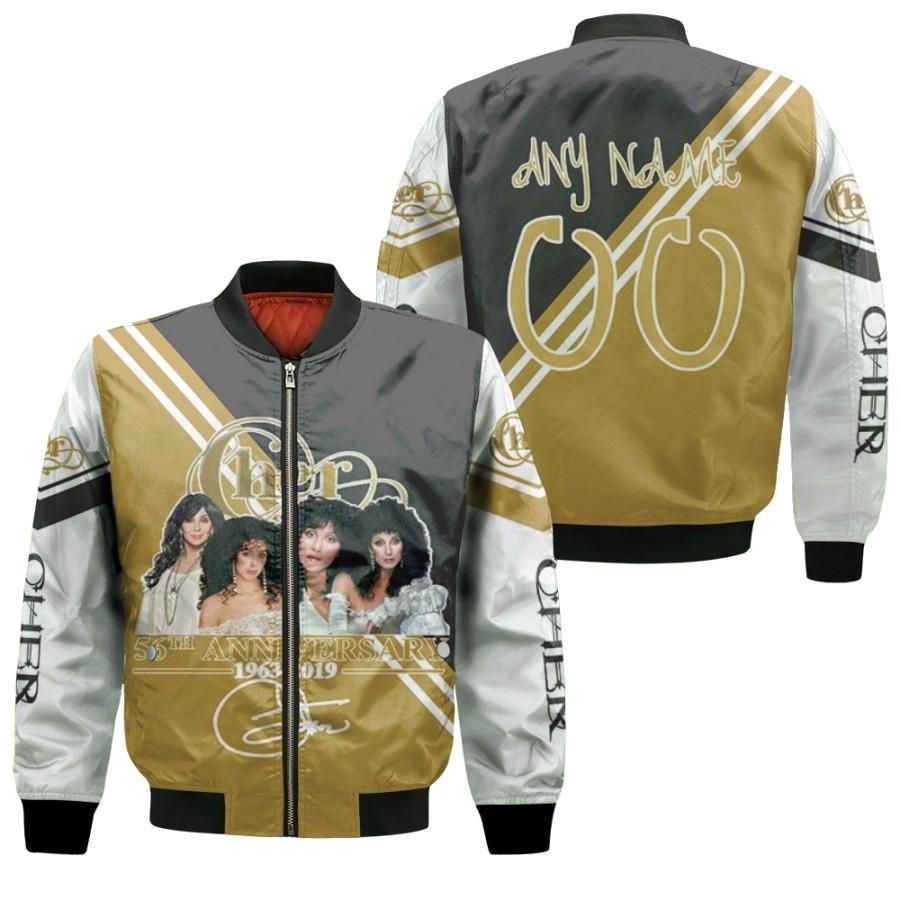 Personalized Cherilyn Sarkisian Cher 56th Anniversary 1963 2019 Famous Singer Goddess Of Pop Music gift for Cher fans Bomber Jacket Personalized Cherilyn Sarkisian Cher 56th Anniversary 1963 2019 Famous Singer Goddess Of Pop Music gift for Cher fans Bomber Jacket