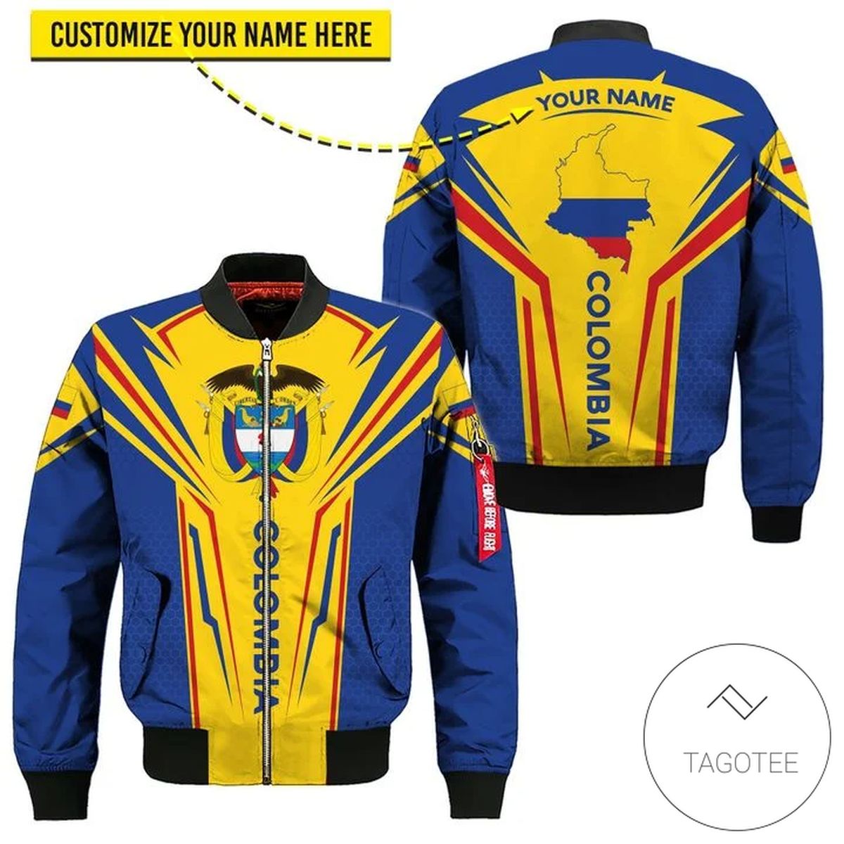 Personalized Colombia Map 3D Bomber Jacket Personalized Colombia Map 3D Bomber Jacket