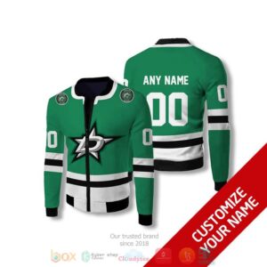Personalized Dallas Stars Nhl Green Custom Bomber Jacket 2