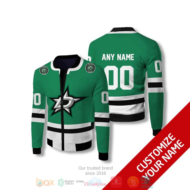 Personalized Dallas Stars Nhl Green Custom Bomber Jacket 2 Personalized Dallas Stars Nhl Green Custom Bomber Jacket 2