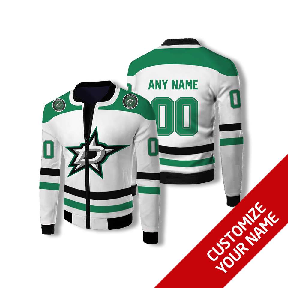 Personalized Dallas Stars Nhl White Custom Bomber Jacket Personalized Dallas Stars Nhl White Custom Bomber Jacket