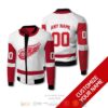 Personalized Detroit Red Wings Nhl White Red Custom Bomber Jacket