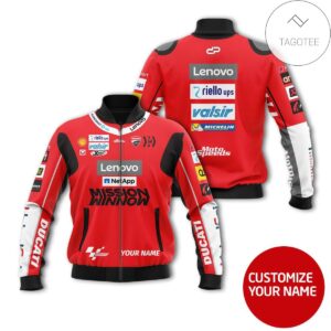 Personalized Ducati Lenovo Motorcycle Racing Team 3D Bomber Jacket