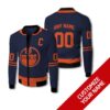 Personalized Edmonton Oilers Nhl Blue Orange Custom Bomber Jacket