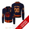 Personalized Edmonton Oilers Nhl Dark Blue Orange Custom Bomber Jacket