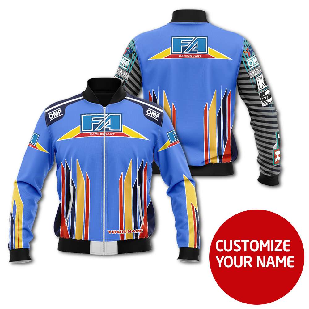 Personalized Fa Racing Karts Custom Bomber Jacket Personalized Fa Racing Karts Custom Bomber Jacket