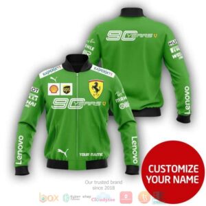Personalized Ferrari 90 Years Ups Green Custom Bomber Jacket