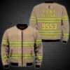 Personalized Firefighter Beige Custom 3D Bomber Jacket