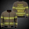 Personalized Firefighter Brown Custom 3D Bomber Jacket