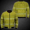 Personalized Firefighter Yellow Custom 3D Bomber Jacket