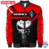 Personalized Ford Mustang Punisher Skull Bomber Jacket