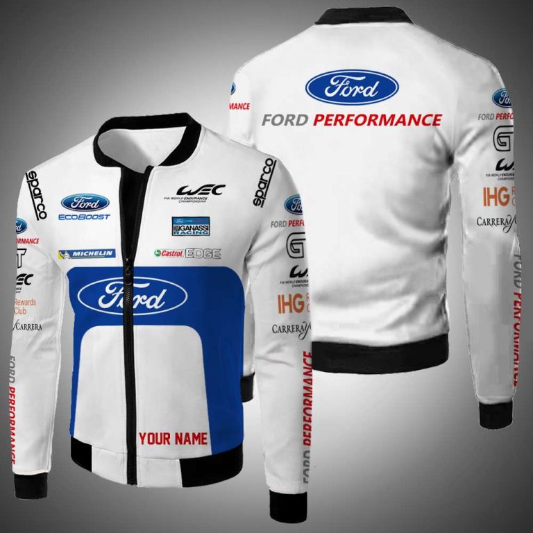 Personalized-Ford-Performance-White-Custom-Bomber-Jacket-1