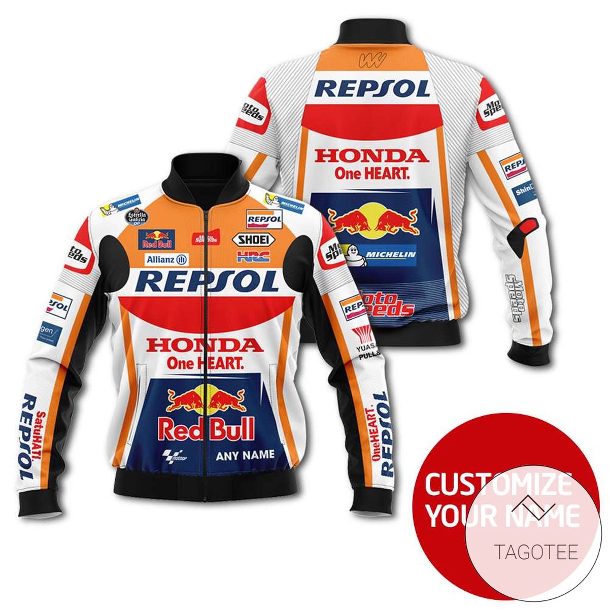 Personalized Honda Branded Unisex Racing 3D Bomber Jacket Personalized Honda Branded Unisex Racing 3D Bomber Jacket