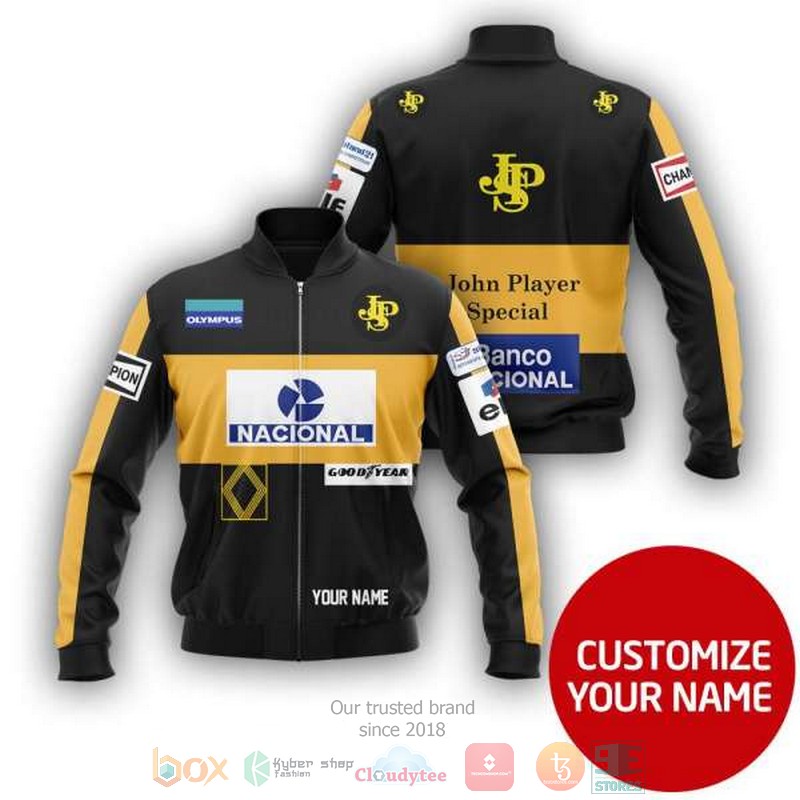 Personalized John Player Specical Banco Nacional Custom Bomber Jacket Personalized John Player Specical Banco Nacional Custom Bomber Jacket