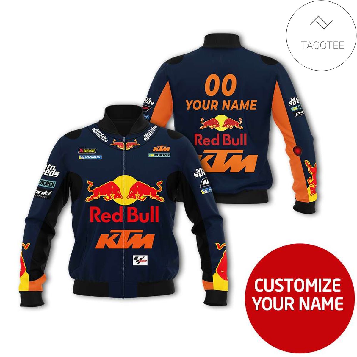 Personalized Ktm Red Bull Motorcycle Racing Team 3D Bomber Jacket Personalized Ktm Red Bull Motorcycle Racing Team 3D Bomber Jacket