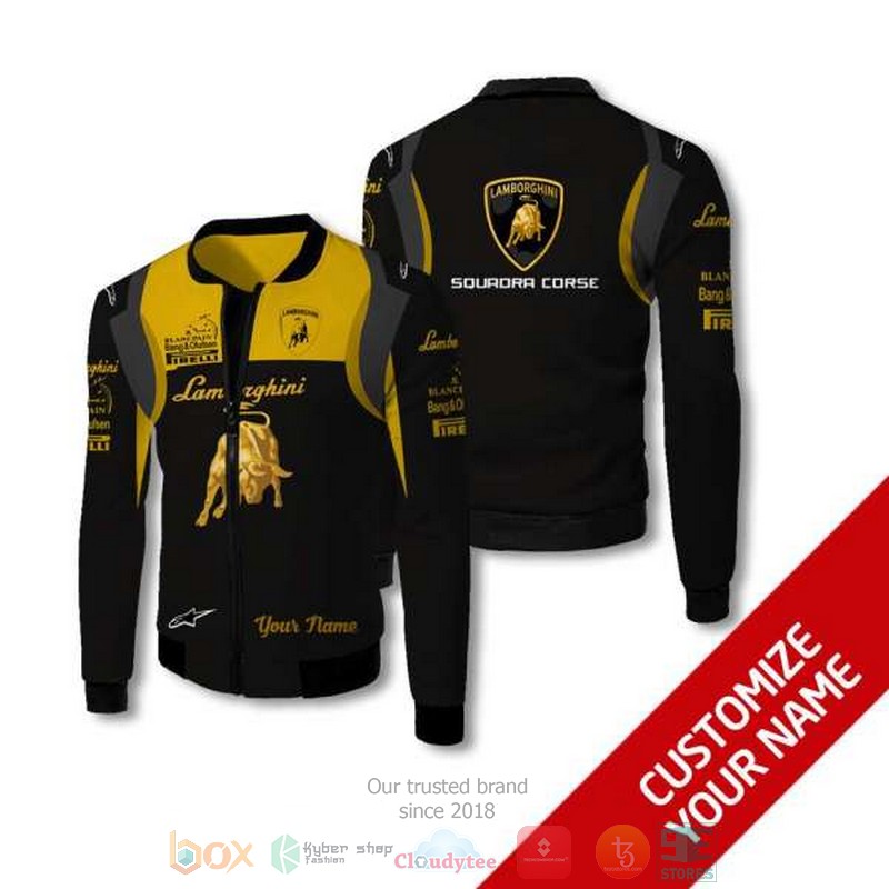 Personalized Lamborghini Squadra Corse Custom Bomber Jacket Personalized Lamborghini Squadra Corse Custom Bomber Jacket