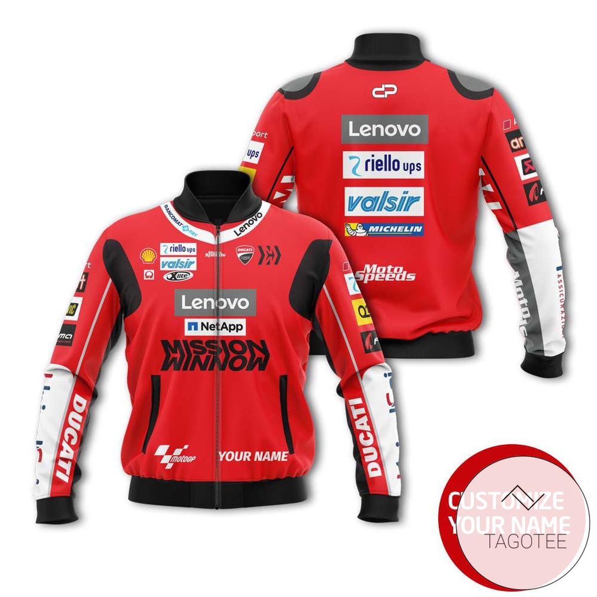 Personalized Lenovo Racing Branded Unisex Racing 3D Bomber Jacket Personalized Lenovo Racing Branded Unisex Racing 3D Bomber Jacket