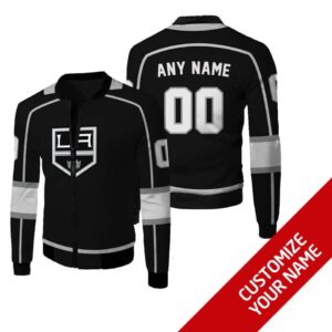 Personalized Los Angeles Kings Black Nhl Custom Bomber Jacket
