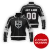 Personalized Los Angeles Kings Nhl Black Grey Custom Bomber Jacket