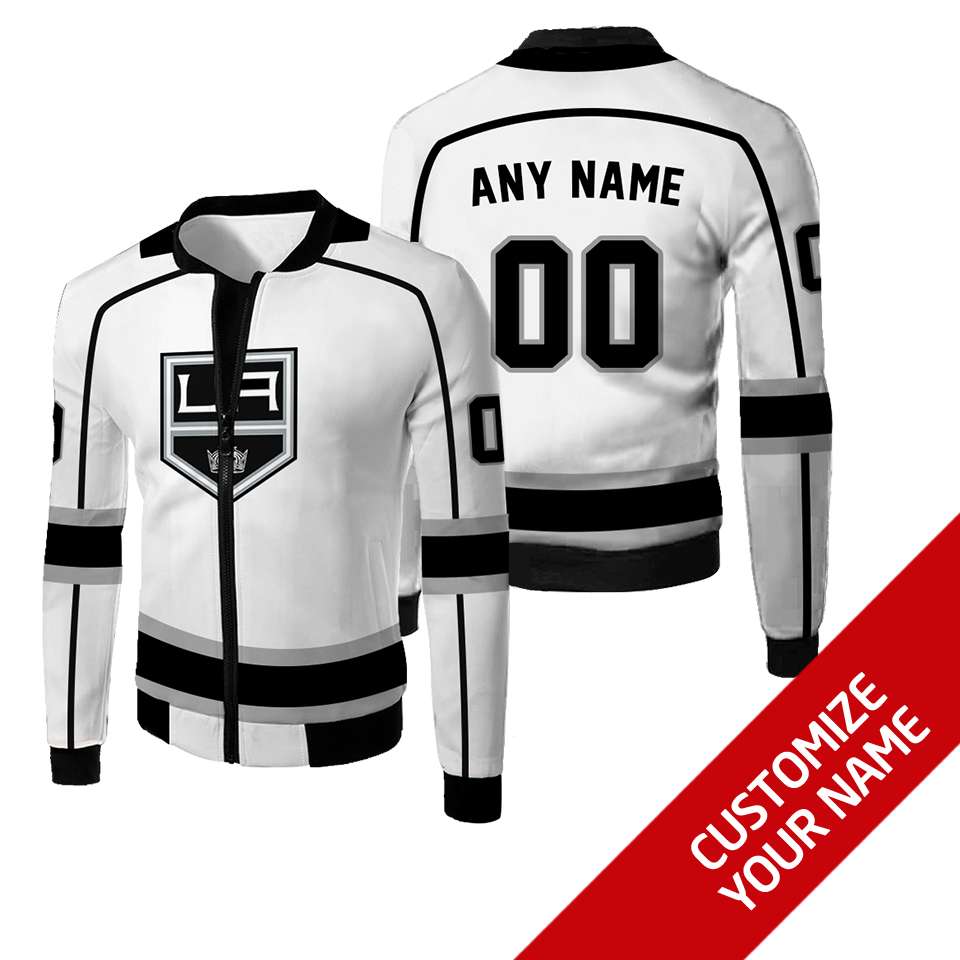 Personalized Los Angeles Kings White Nhl Custom Bomber Jacket Personalized Los Angeles Kings White Nhl Custom Bomber Jacket