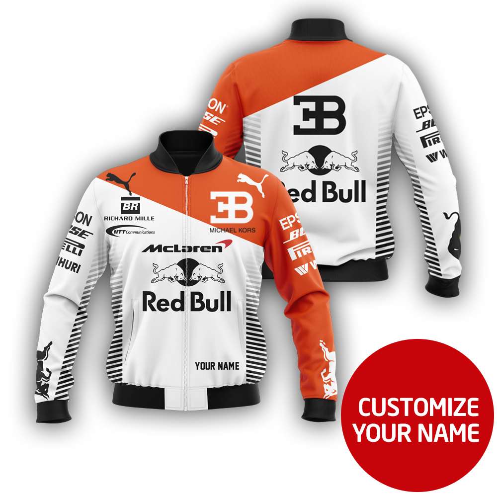 Personalized Mclaren Michael Kors Red Bull Custom Bomber Jacket Personalized Mclaren Michael Kors Red Bull Custom Bomber Jacket