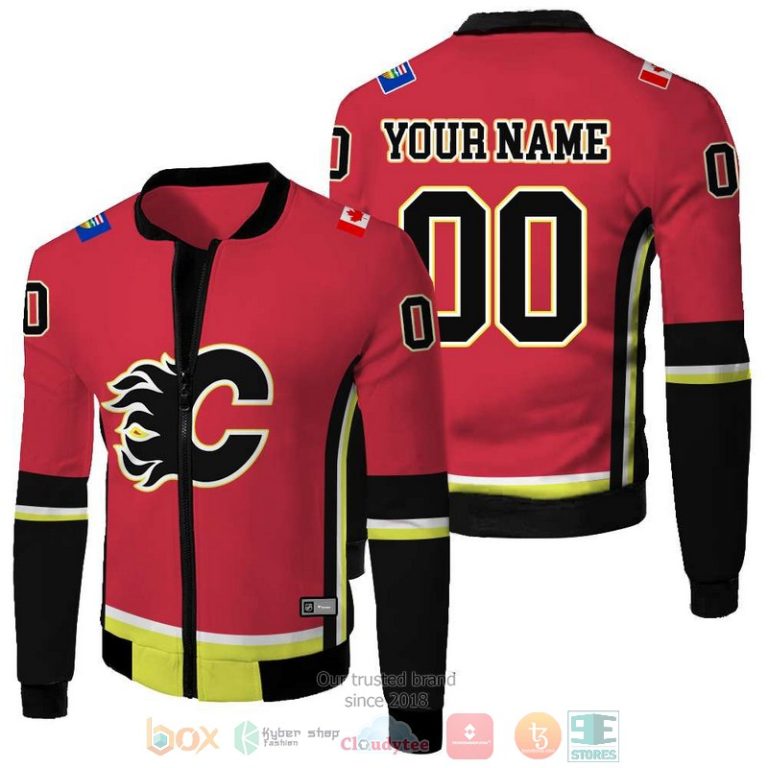 Personalized-Nhl-Calgary-Flames-Red-Black-Custom-Bomber-Jacket-1
