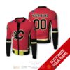 Personalized Nhl Calgary Flames Red Black Custom Bomber Jacket