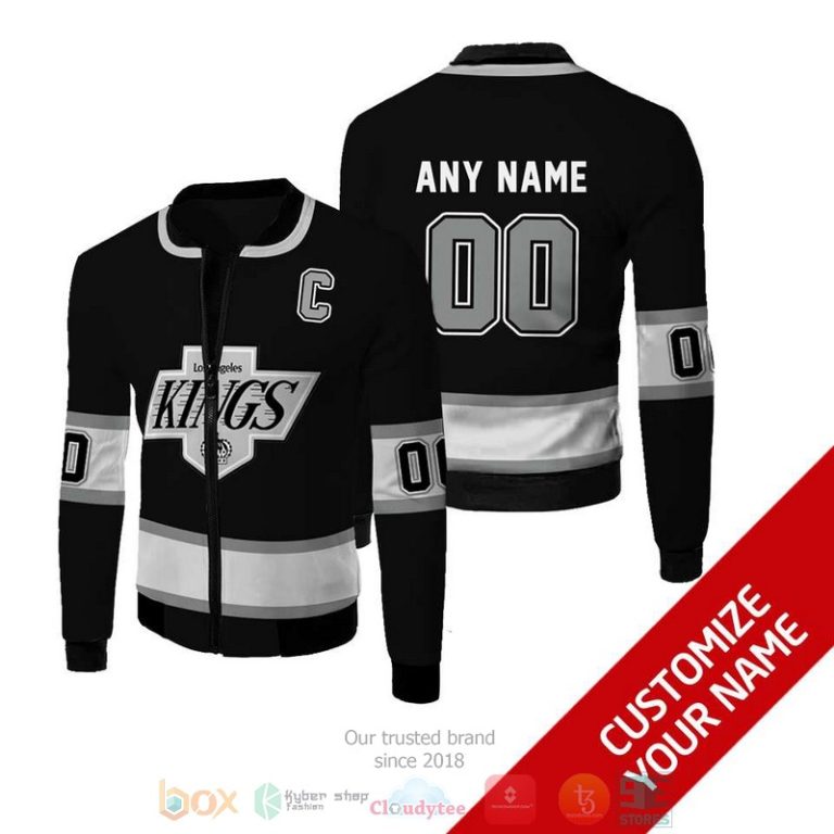 Personalized-Nhl-Los-Angeles-Kings-Black-Custom-Bomber-Jacket-1